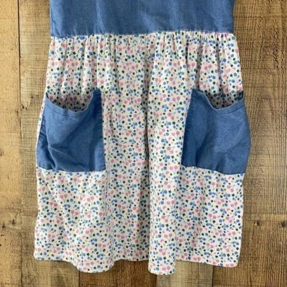 Jelly The Pug Adina Dress Blue Bow Denim‎ Floral A Line - Picture 2 of 7